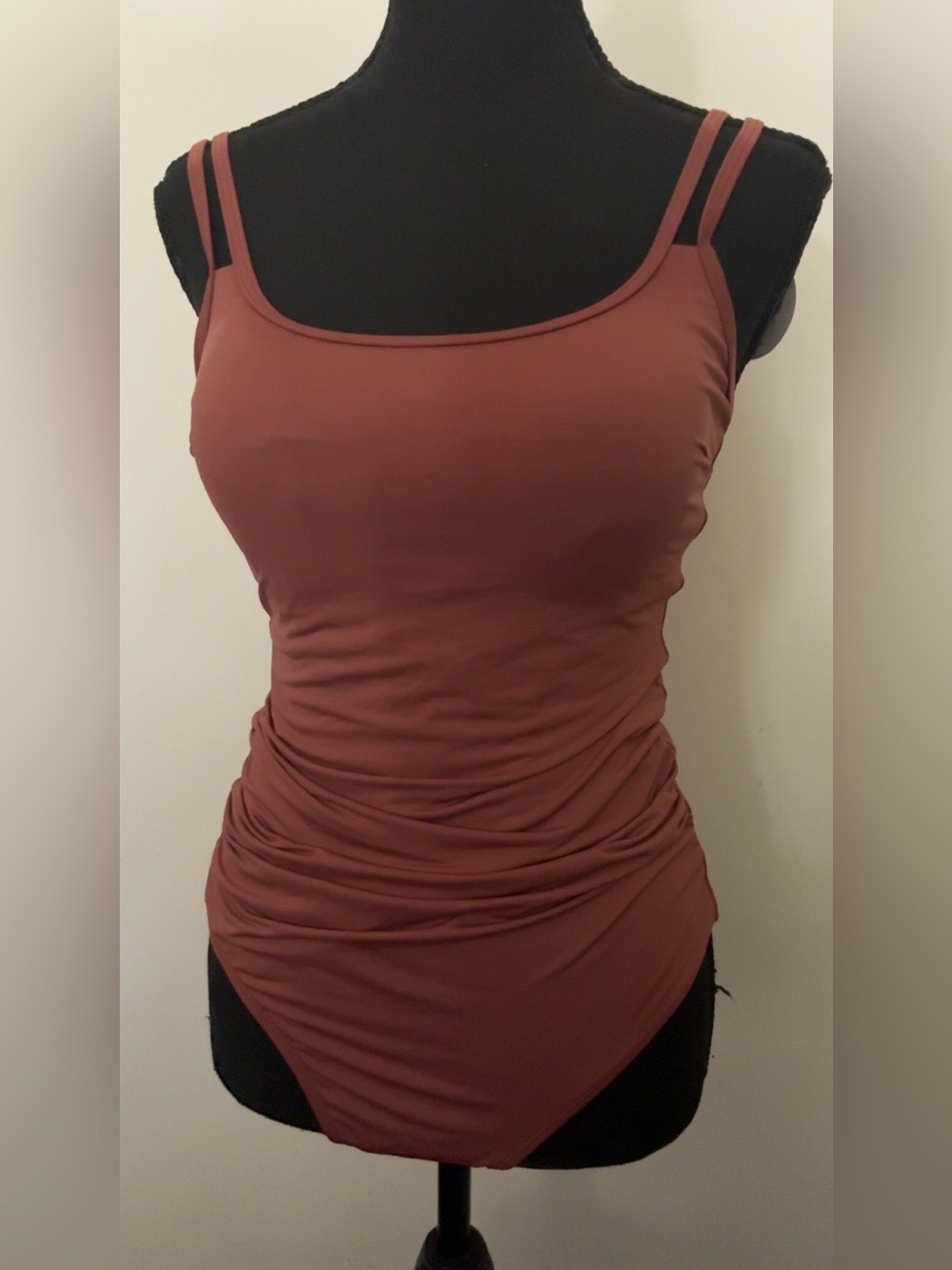 Women’s Double-Strap Swimsuit in Rust